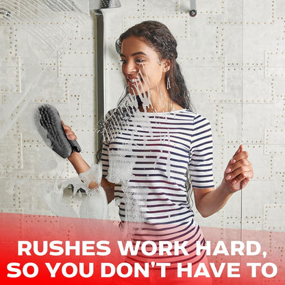 Scrub Brush Set of - Cleaning Shower Scrubber with Ergonomic Handle and Durable Bristles - Grout Cleaner Brush - Scrub Brushes for Cleaning Bathroom/Shower/Tile/Kitchen/Floor/Bathtub/Carpet