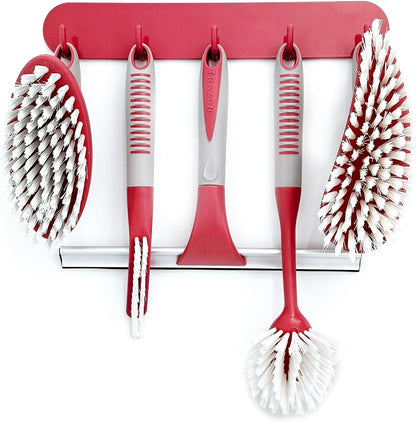Scrub Brush Set of - Cleaning Shower Scrubber with Ergonomic Handle and Durable Bristles - Grout Cleaner Brush - Scrub Brushes for Cleaning Bathroom/Shower/Tile/Kitchen/Floor/Bathtub/Carpet