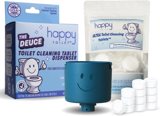 Original Toilet Bowl Tablet Holder Automatic Toilet Bowl Cleaner - Easy Install Toilet Tablet Holder, Auto Toilet Cleaning System Tank Caddy, Septic Safe Flush, Made in USA (2PK)