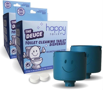Original Toilet Bowl Tablet Holder Automatic Toilet Bowl Cleaner - Easy Install Toilet Tablet Holder, Auto Toilet Cleaning System Tank Caddy, Septic Safe Flush, Made in USA (2PK)