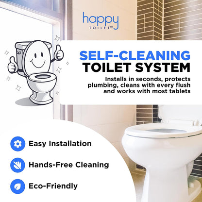Original Toilet Bowl Tablet Holder Automatic Toilet Bowl Cleaner - Easy Install Toilet Tablet Holder, Auto Toilet Cleaning System Tank Caddy, Septic Safe Flush, Made in USA (2PK)