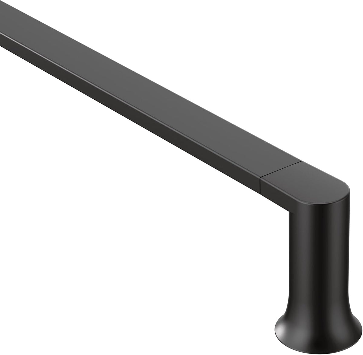 Genta LX Modern Single Kitchen or Bathroom Towel Bar, 24-Inch, Matte Black, BH3824BL