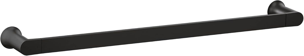 Genta LX Modern Single Kitchen or Bathroom Towel Bar, 24-Inch, Matte Black, BH3824BL