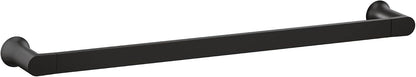 Genta LX Modern Single Kitchen or Bathroom Towel Bar, 24-Inch, Matte Black, BH3824BL