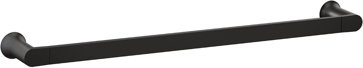 Genta LX Modern Single Kitchen or Bathroom Towel Bar, 24-Inch, Matte Black, BH3824BL