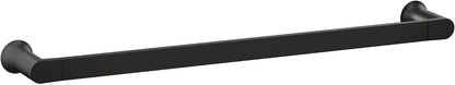 Genta LX Modern Single Kitchen or Bathroom Towel Bar, 24-Inch, Matte Black, BH3824BL