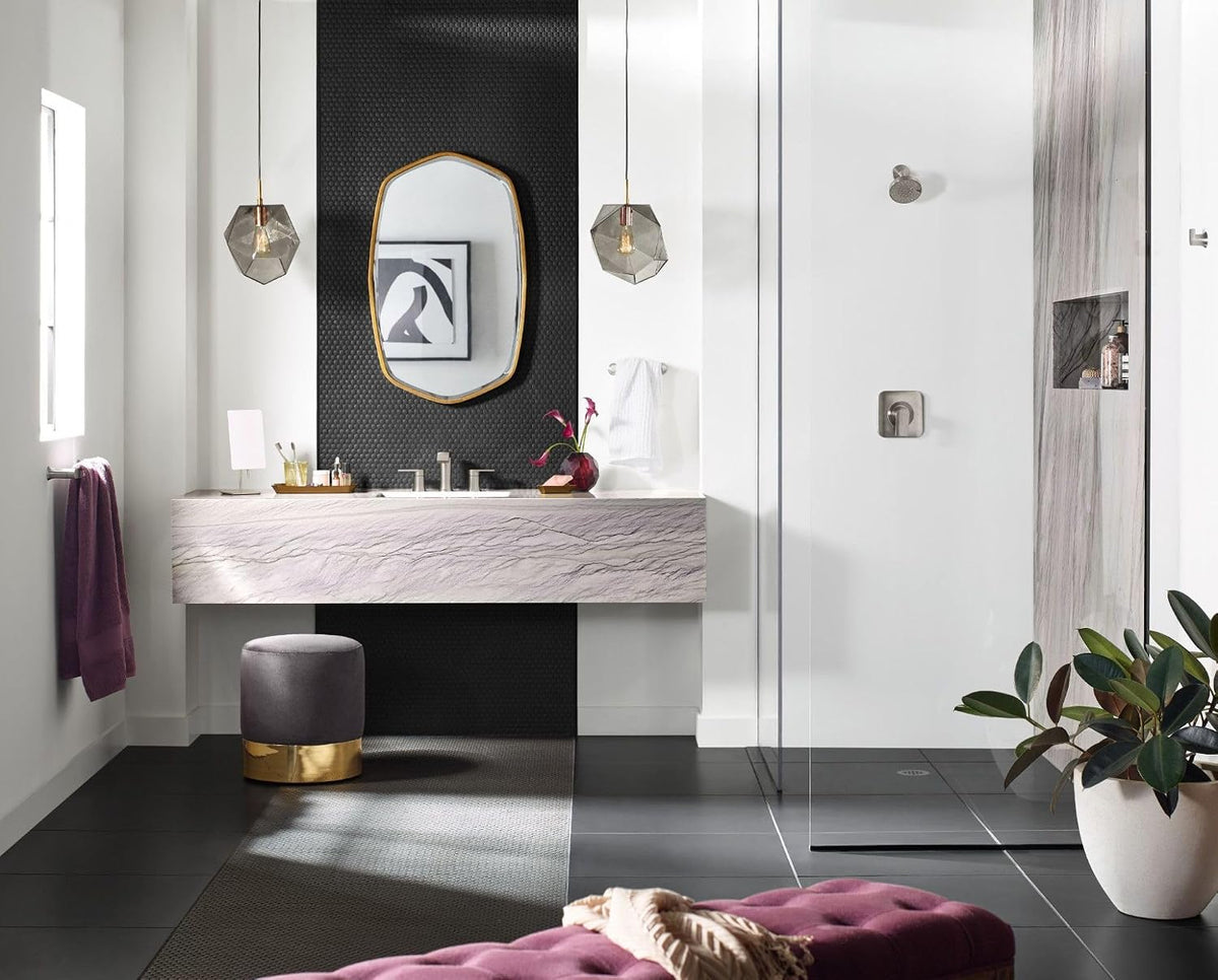 Genta LX Modern Single Kitchen or Bathroom Towel Bar, 24-Inch, Matte Black, BH3824BL