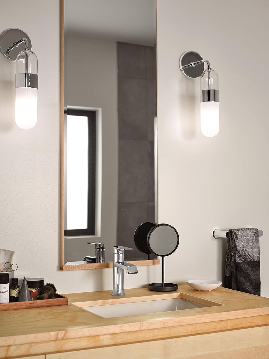 Genta LX Modern Single Kitchen or Bathroom Towel Bar, 24-Inch, Matte Black, BH3824BL