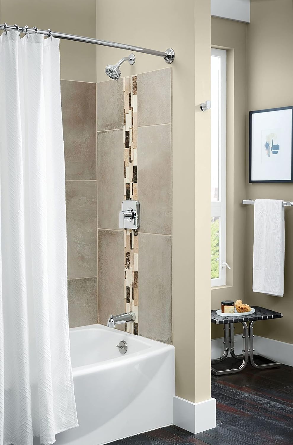 Genta LX Modern Single Kitchen or Bathroom Towel Bar, 24-Inch, Matte Black, BH3824BL