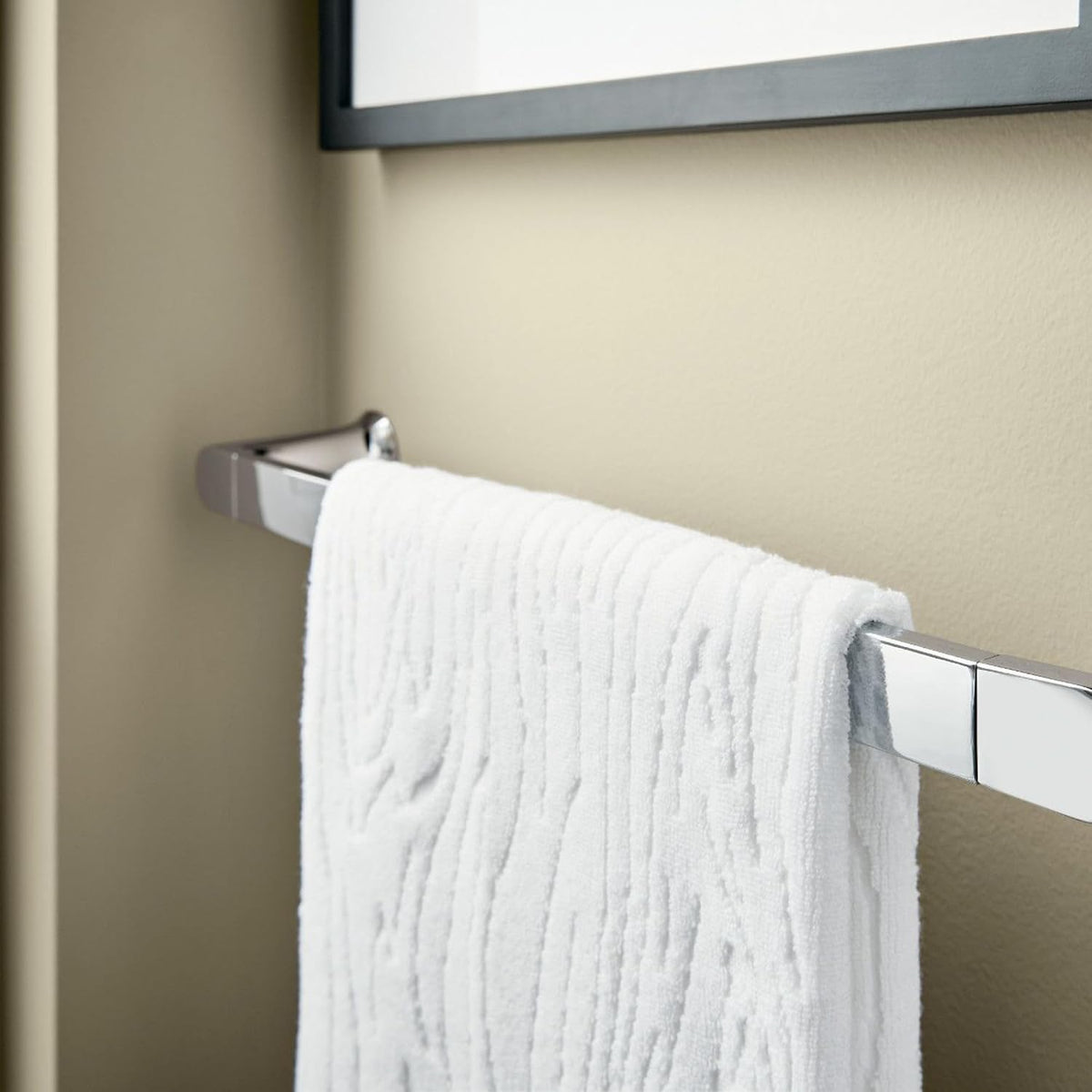 Genta LX Modern Single Kitchen or Bathroom Towel Bar, 24-Inch, Matte Black, BH3824BL