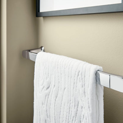 Genta LX Modern Single Kitchen or Bathroom Towel Bar, 24-Inch, Matte Black, BH3824BL