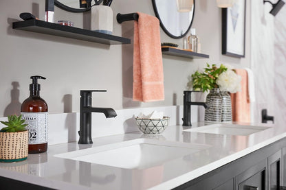 Genta LX Modern Single Kitchen or Bathroom Towel Bar, 24-Inch, Matte Black, BH3824BL