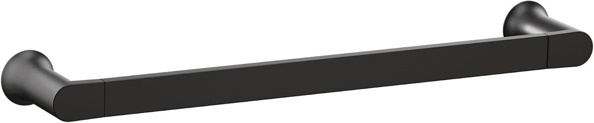 Genta LX Modern Single Kitchen or Bathroom Towel Bar, 24-Inch, Matte Black, BH3824BL