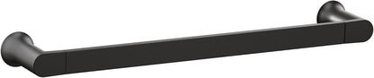 Genta LX Modern Single Kitchen or Bathroom Towel Bar, 24-Inch, Matte Black, BH3824BL