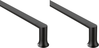 Genta LX Modern Single Kitchen or Bathroom Towel Bar, 24-Inch, Matte Black, BH3824BL
