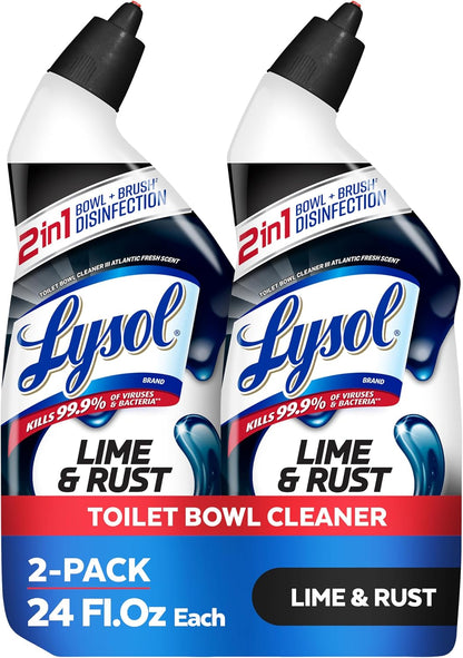 Toilet Bowl Cleaner Clinging Gel, Power, 24 oz, 2 Pack | Disinfecting, Sanitizing, Deodorizing, Septic Safe, Bleach Free, For Toilet Rings, Limescale, & Hard Water, Bathroom Cleaner