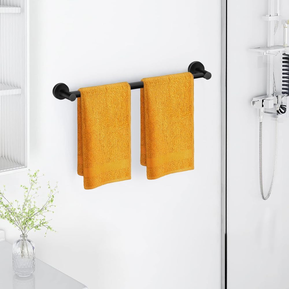Adjustable Stainless Steel Towel Racks for Bathroom 13.18-24In | Rustproof Single Towel Bar Wall Mounted, Sturdy & Space-Saving Towel Holder Rod for Bathroom Accessories, Silver