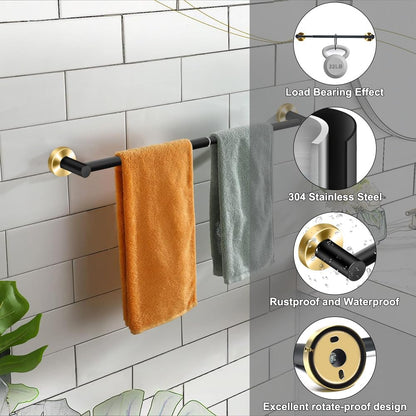 Adjustable Stainless Steel Towel Racks for Bathroom 13.18-24In | Rustproof Single Towel Bar Wall Mounted, Sturdy & Space-Saving Towel Holder Rod for Bathroom Accessories, Silver