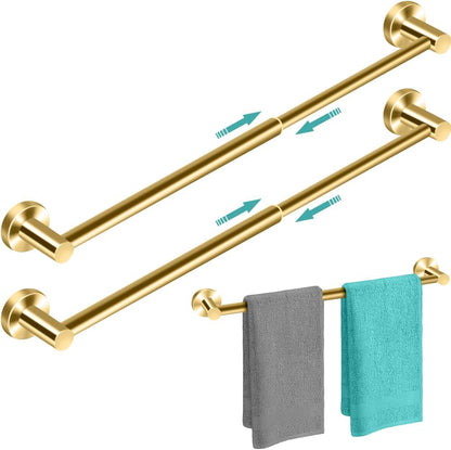 Adjustable Stainless Steel Towel Racks for Bathroom 13.18-24In | Rustproof Single Towel Bar Wall Mounted, Sturdy & Space-Saving Towel Holder Rod for Bathroom Accessories, Silver