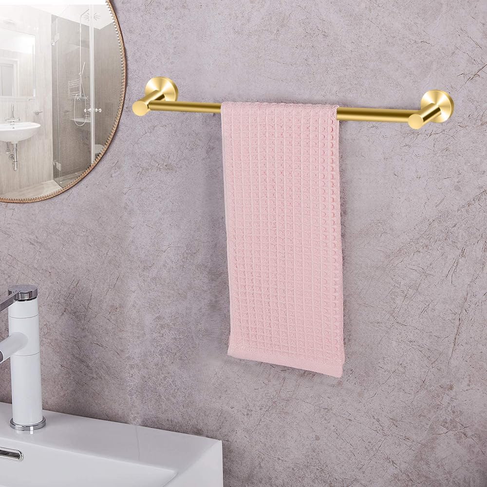 Adjustable Stainless Steel Towel Racks for Bathroom 13.18-24In | Rustproof Single Towel Bar Wall Mounted, Sturdy & Space-Saving Towel Holder Rod for Bathroom Accessories, Silver
