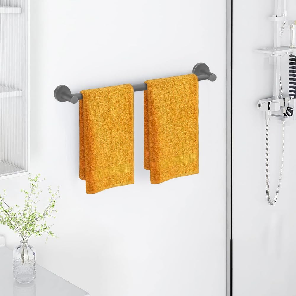 Adjustable Stainless Steel Towel Racks for Bathroom 13.18-24In | Rustproof Single Towel Bar Wall Mounted, Sturdy & Space-Saving Towel Holder Rod for Bathroom Accessories, Silver