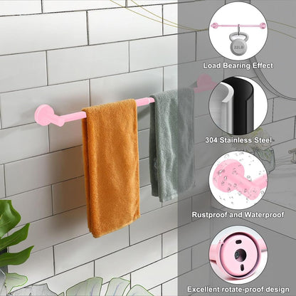 Adjustable Stainless Steel Towel Racks for Bathroom 13.18-24In | Rustproof Single Towel Bar Wall Mounted, Sturdy & Space-Saving Towel Holder Rod for Bathroom Accessories, Silver
