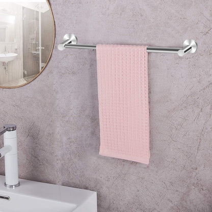 Adjustable Stainless Steel Towel Racks for Bathroom 13.18-24In | Rustproof Single Towel Bar Wall Mounted, Sturdy & Space-Saving Towel Holder Rod for Bathroom Accessories, Silver
