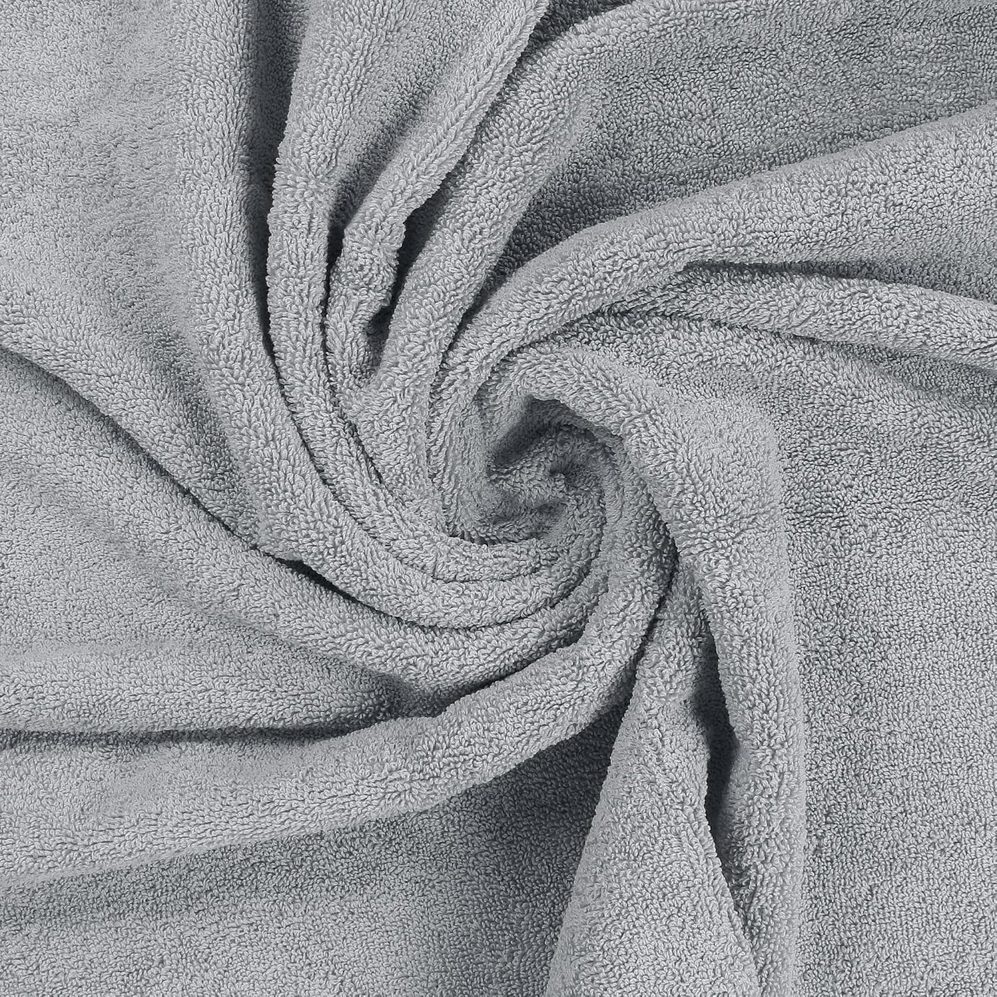 8 Piece Majestic Plush Luxury Towel Set, Cotton, Grey | Majestic Plush 100% Ring Spun Cotton Towels - Super Absorbent, Quicker-to-Dry, Thick & Soft, Bathroom, Spa & Hotel