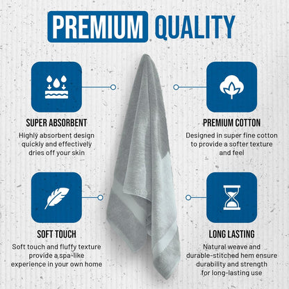 Organic Cotton Luxury Plush Bath Towels, GOTS, 6-Pack – White | GOTS & Oeko-TEX, premium soft, absorbent & quick-drying towels for bathroom, gym, spa & hotel use, 700 GSM organic cotton