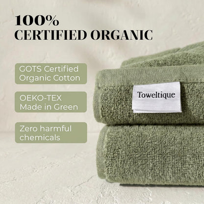 Organic Cotton Luxury Plush Bath Towels, GOTS, 6-Pack – White | GOTS & Oeko-TEX, premium soft, absorbent & quick-drying towels for bathroom, gym, spa & hotel use, 700 GSM organic cotton