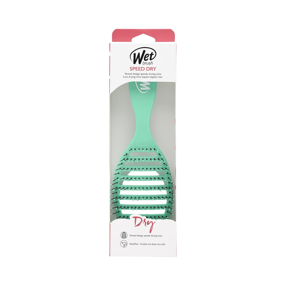 Speed Dry Hair Brush, Amazon Exclusive Aqua, Vented Design & Soft HeatFlex Bristles, Blow Dry Safe, Ergonomic Handle Manages Tangles & Uncontrollable Strands, Pain-Free Hair Accessories