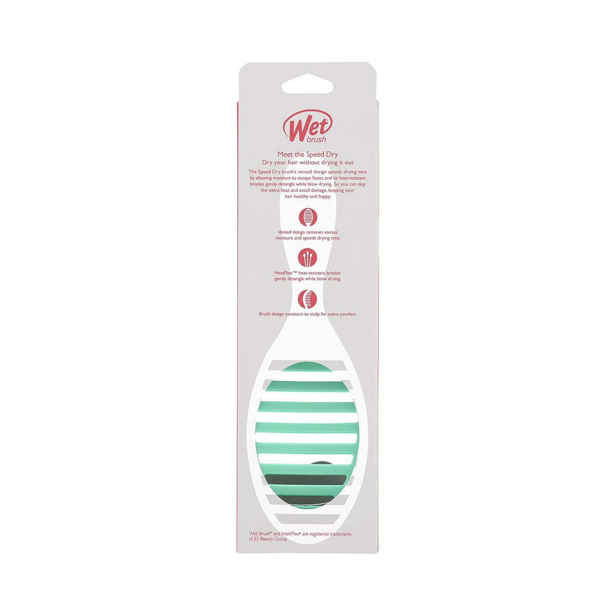 Speed Dry Hair Brush, Amazon Exclusive Aqua, Vented Design & Soft HeatFlex Bristles, Blow Dry Safe, Ergonomic Handle Manages Tangles & Uncontrollable Strands, Pain-Free Hair Accessories