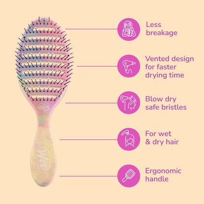Speed Dry Hair Brush, Amazon Exclusive Aqua, Vented Design & Soft HeatFlex Bristles, Blow Dry Safe, Ergonomic Handle Manages Tangles & Uncontrollable Strands, Pain-Free Hair Accessories