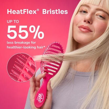 Speed Dry Hair Brush, Amazon Exclusive Aqua, Vented Design & Soft HeatFlex Bristles, Blow Dry Safe, Ergonomic Handle Manages Tangles & Uncontrollable Strands, Pain-Free Hair Accessories