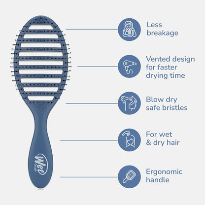Speed Dry Hair Brush, Amazon Exclusive Aqua, Vented Design & Soft HeatFlex Bristles, Blow Dry Safe, Ergonomic Handle Manages Tangles & Uncontrollable Strands, Pain-Free Hair Accessories
