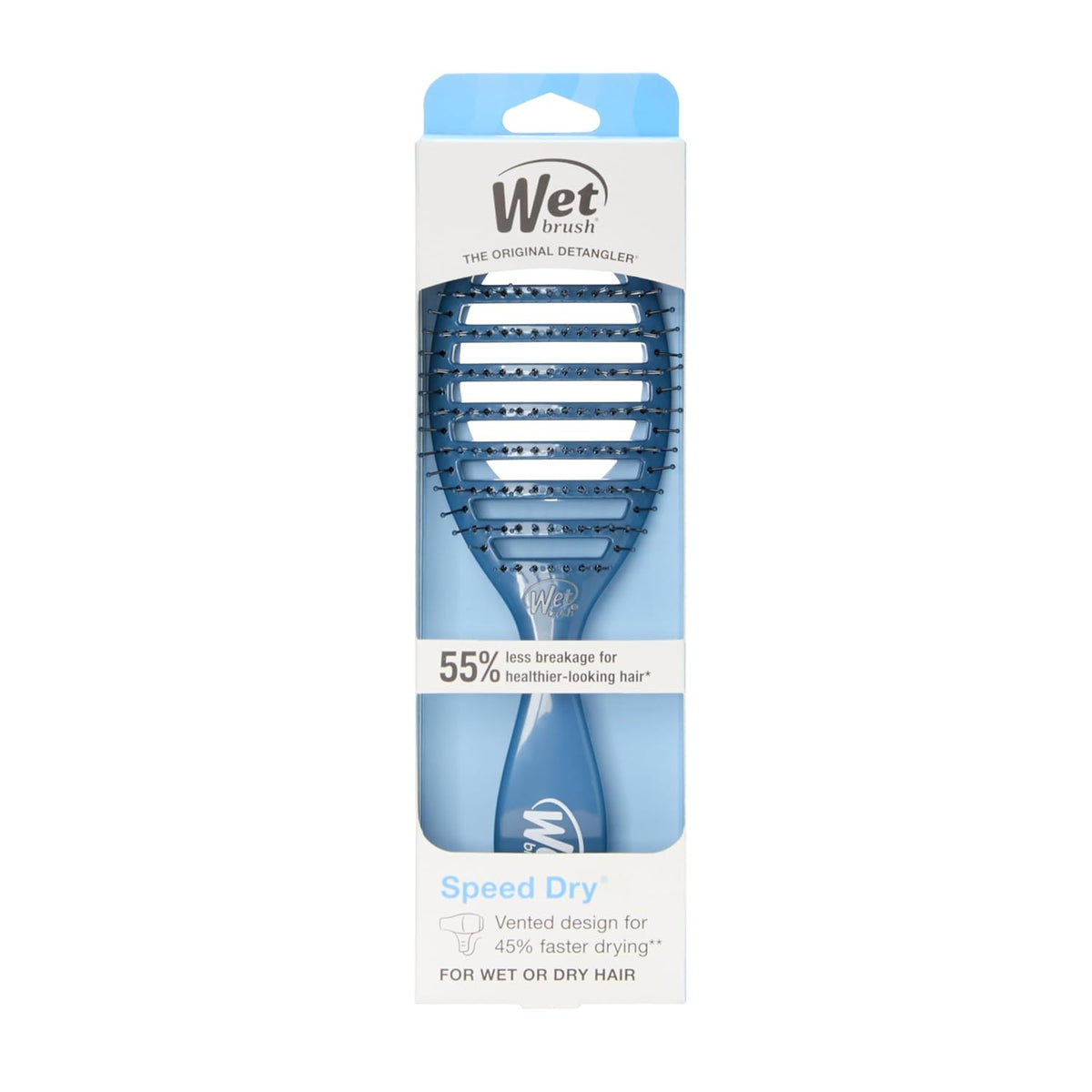 Speed Dry Hair Brush, Amazon Exclusive Aqua, Vented Design & Soft HeatFlex Bristles, Blow Dry Safe, Ergonomic Handle Manages Tangles & Uncontrollable Strands, Pain-Free Hair Accessories