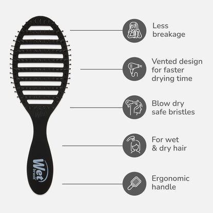 Speed Dry Hair Brush, Amazon Exclusive Aqua, Vented Design & Soft HeatFlex Bristles, Blow Dry Safe, Ergonomic Handle Manages Tangles & Uncontrollable Strands, Pain-Free Hair Accessories