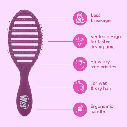Speed Dry Hair Brush, Amazon Exclusive Aqua, Vented Design & Soft HeatFlex Bristles, Blow Dry Safe, Ergonomic Handle Manages Tangles & Uncontrollable Strands, Pain-Free Hair Accessories