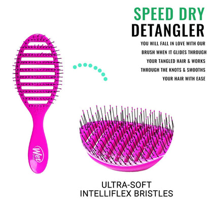 Speed Dry Hair Brush, Amazon Exclusive Aqua, Vented Design & Soft HeatFlex Bristles, Blow Dry Safe, Ergonomic Handle Manages Tangles & Uncontrollable Strands, Pain-Free Hair Accessories