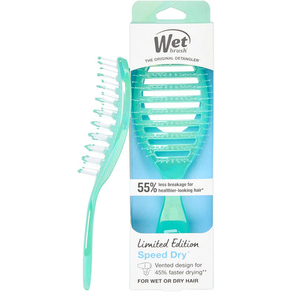 Speed Dry Hair Brush, Amazon Exclusive Aqua, Vented Design & Soft HeatFlex Bristles, Blow Dry Safe, Ergonomic Handle Manages Tangles & Uncontrollable Strands, Pain-Free Hair Accessories