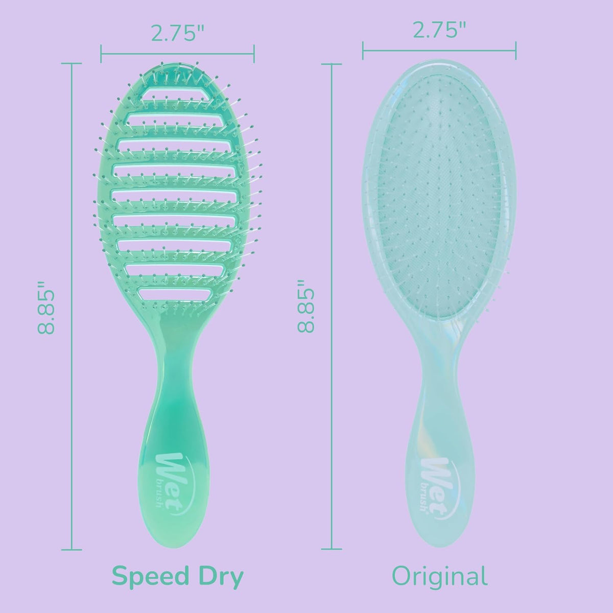 Speed Dry Hair Brush, Amazon Exclusive Aqua, Vented Design & Soft HeatFlex Bristles, Blow Dry Safe, Ergonomic Handle Manages Tangles & Uncontrollable Strands, Pain-Free Hair Accessories