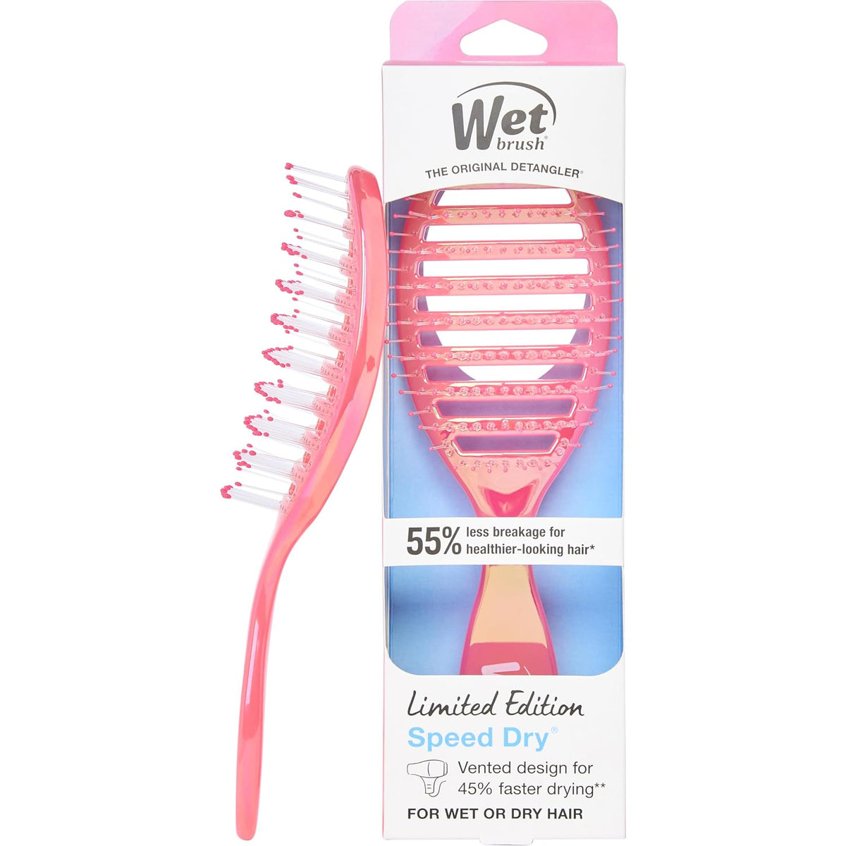 Speed Dry Hair Brush, Amazon Exclusive Aqua, Vented Design & Soft HeatFlex Bristles, Blow Dry Safe, Ergonomic Handle Manages Tangles & Uncontrollable Strands, Pain-Free Hair Accessories