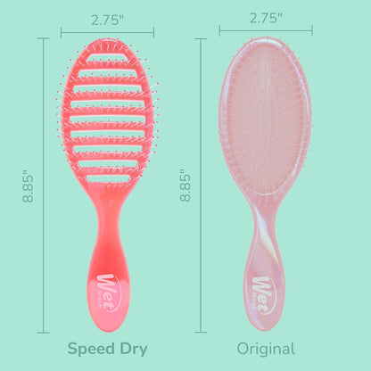Speed Dry Hair Brush, Amazon Exclusive Aqua, Vented Design & Soft HeatFlex Bristles, Blow Dry Safe, Ergonomic Handle Manages Tangles & Uncontrollable Strands, Pain-Free Hair Accessories