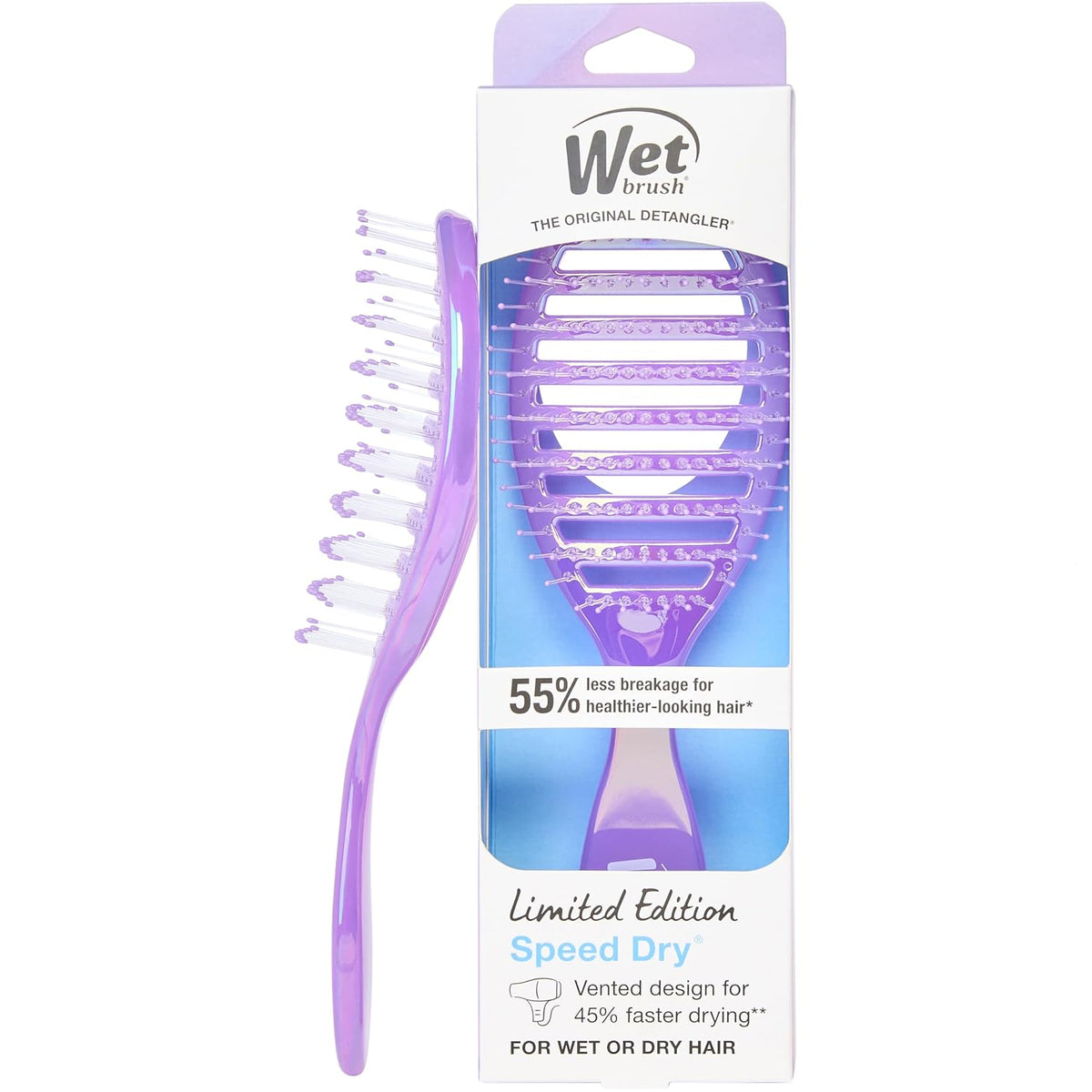 Speed Dry Hair Brush, Amazon Exclusive Aqua, Vented Design & Soft HeatFlex Bristles, Blow Dry Safe, Ergonomic Handle Manages Tangles & Uncontrollable Strands, Pain-Free Hair Accessories