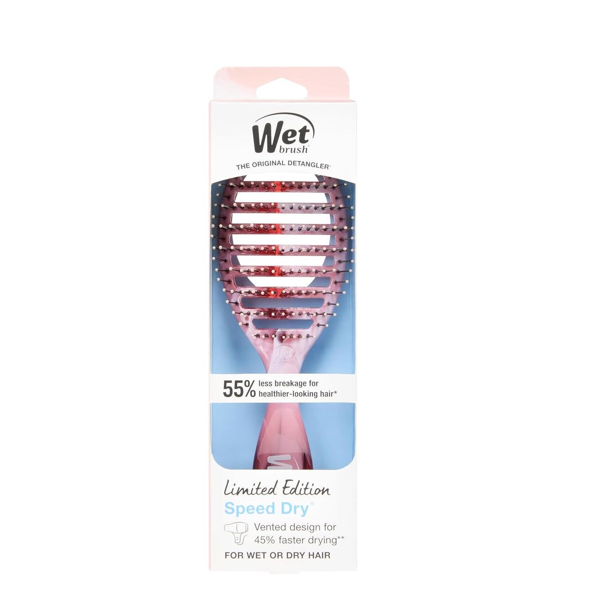 Speed Dry Hair Brush, Amazon Exclusive Aqua, Vented Design & Soft HeatFlex Bristles, Blow Dry Safe, Ergonomic Handle Manages Tangles & Uncontrollable Strands, Pain-Free Hair Accessories
