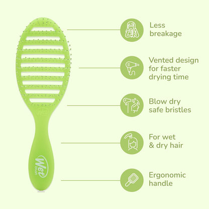 Speed Dry Hair Brush, Amazon Exclusive Aqua, Vented Design & Soft HeatFlex Bristles, Blow Dry Safe, Ergonomic Handle Manages Tangles & Uncontrollable Strands, Pain-Free Hair Accessories