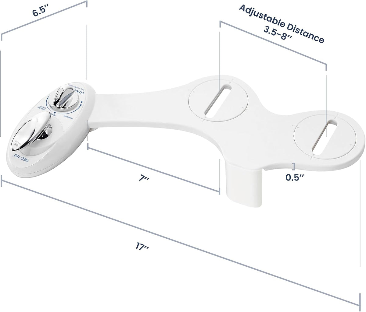 NEO 180 - Non-Electric Bidet Attachment for Toilet Seat, White