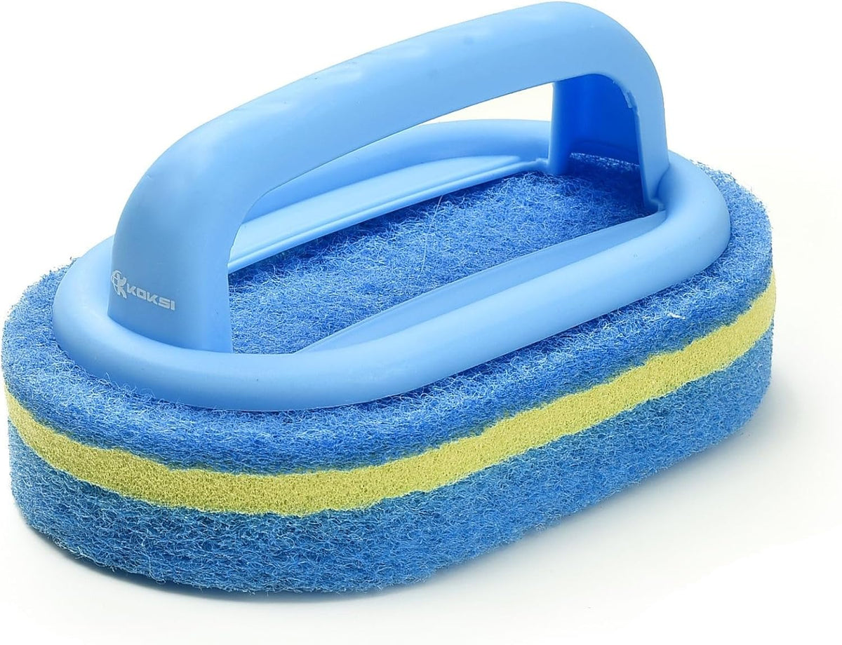 Scrub Brush Set for Bathroom Kitchen Bathtub Toilet Deep Cleaning Brush Tools All Purpose Cleaner Sponge Scrubbing Brushes with Ergonomic Handle