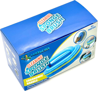 Scrub Brush Set for Bathroom Kitchen Bathtub Toilet Deep Cleaning Brush Tools All Purpose Cleaner Sponge Scrubbing Brushes with Ergonomic Handle