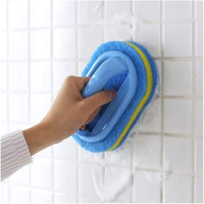 Scrub Brush Set for Bathroom Kitchen Bathtub Toilet Deep Cleaning Brush Tools All Purpose Cleaner Sponge Scrubbing Brushes with Ergonomic Handle